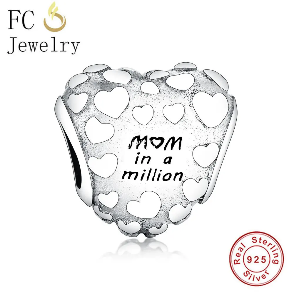 

FC Jewelry Fit Original Pan Charms Bracelet 925 Sterling Silver Mom In A Million Heart Beads Making Mum Berloque 2023 New