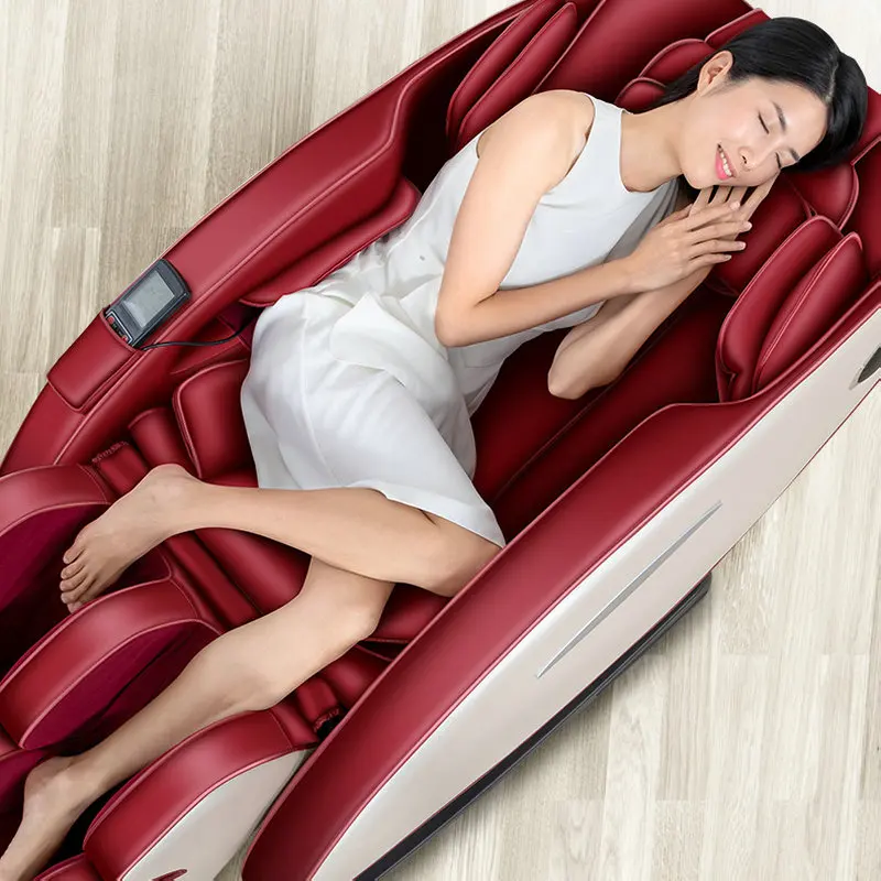 Household Full-Body Electric Massage Chair, Multi-Functional Cervical Lumbar Back Sofa with Built-in Heat & Airbags System