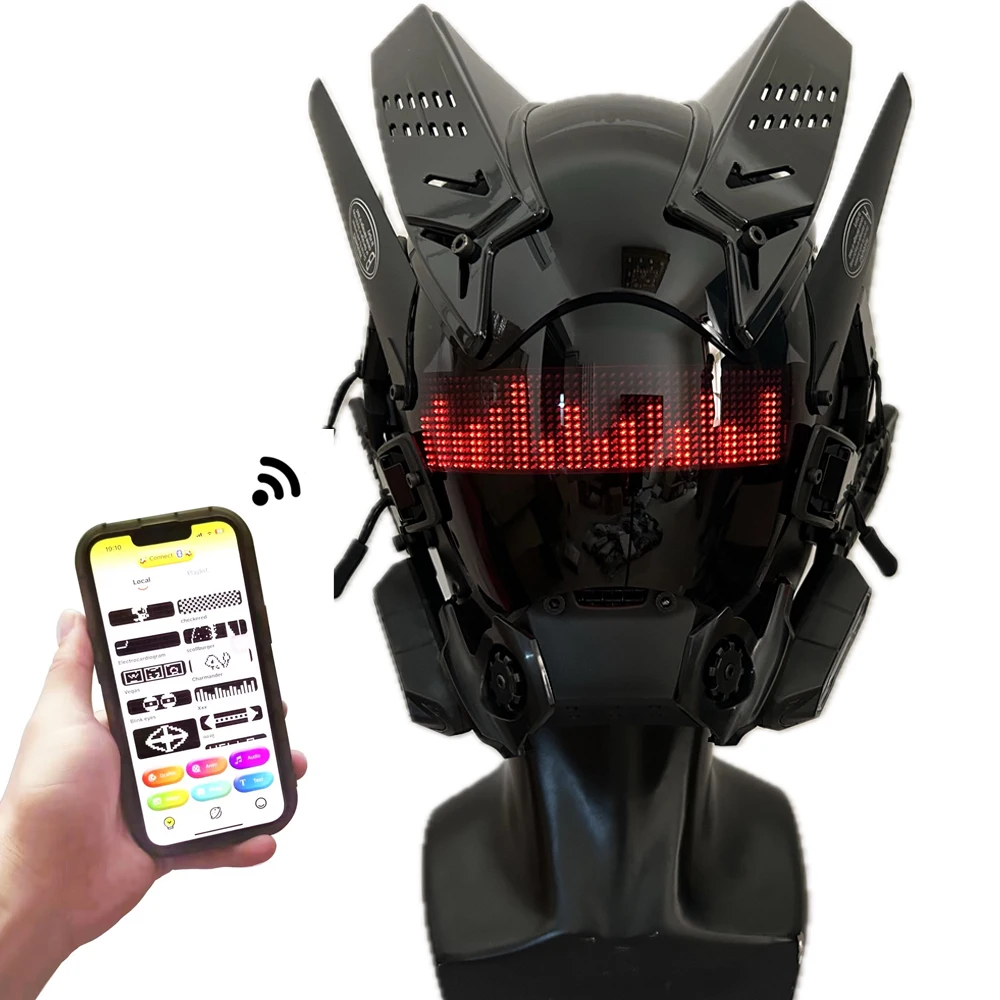 サイバーパンクマスク LED カスタムコン カスタムコンテンツはアプリ