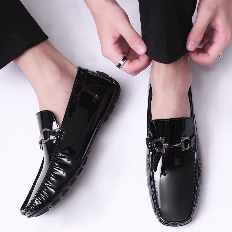 Spring Autumn Mens Loafers Luxury Men Slip On Leather Shoes Black Loafer Shoes Size 37-46 47 Dropshipping 6