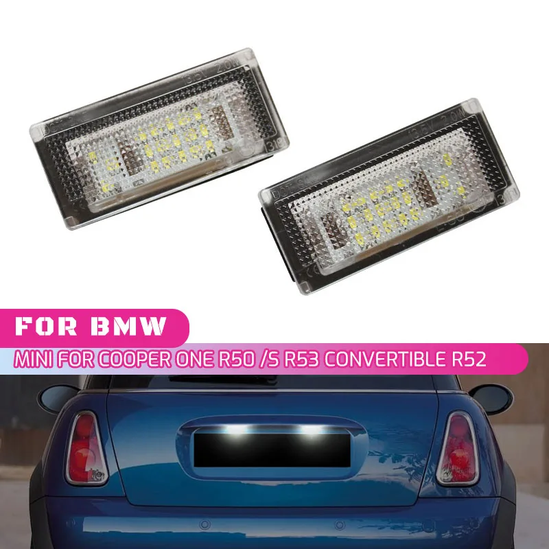 

2pcs Car 18 LED License Plate Lights Auto Replacement Accessories For BMW Mini Cooper S R53 ONE R50 2001-2006 R52 2004-2008