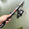 1.8-3.6m Carbon Fiber Fishing Rod And Reel Combo Super Hard Telescopic Fishing Pole Spinning Reel Kit Max Resistance 3-8kg Pesca 6