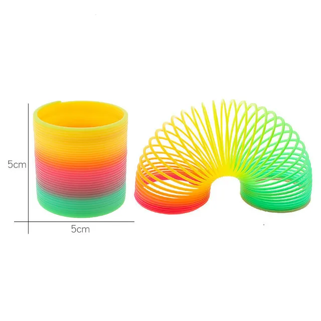 1pcs Rainbow Circle Funny Toys Early Development Educational Folding Plastic Spring Coil Children's Creative Magical Toys 4