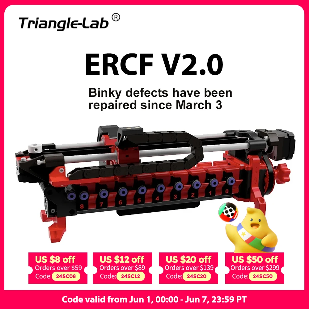 Trianglelab offizielles Zertifikat 8 Farbe wütend Kaninchen Baumwolle Schwanz Inline-Puffer ercf v2 Kaninchen 5. 0 3D-Drucker Voron Extruder