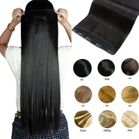 Clip en une seule pièce droite 10 pouces avec 5clips Extension de cheveux humains brésilien Remy postiche pince dans les Extensions de cheveux naturel 1
