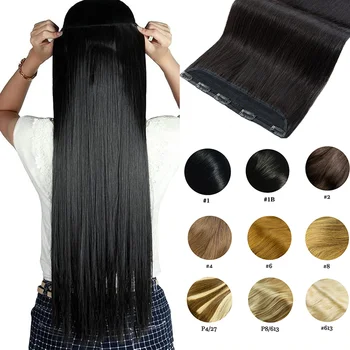 Clip in un unico pezzo dritto da 10 pollici con 5 clip Estensione dei capelli umani Parrucchino brasiliano Remy Clip nelle estensioni dei capelli Naturale
