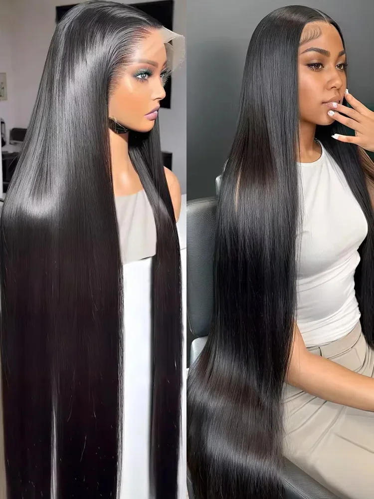 30 40Inch 250 Density Straight Lace Front Human Hair Wigs 13x6 HD For Women Glueless 13x4 Transparent Lace Frontal Wigs On Sale 2
