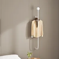 Nordic Men Metal Black Coat Racks Wall Iron Mounted Entryway Modern Bedroom Clothes Rack Simple Garment Perchero Decorative 2