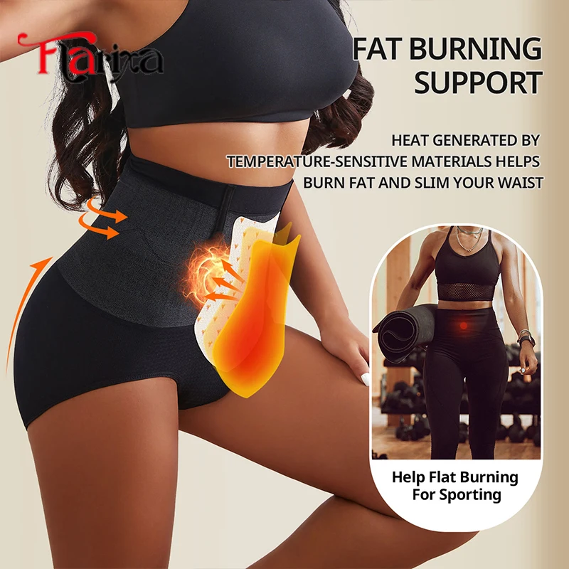 Flarixa Seamless Tummy Control Panties Women High Waist Briefs Thermal Fat Burning Underwear Slimming Belly Shaper Hip Lift Pant 6