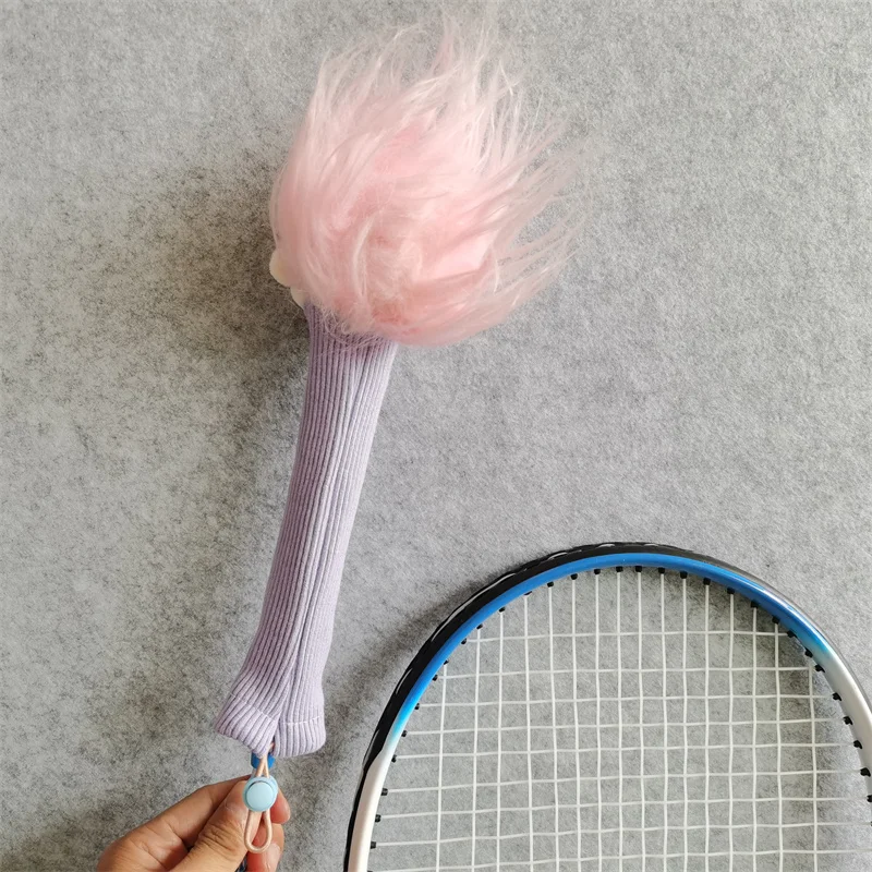 Happy Girl Badminton Racket Handle Cover Plush Doll Grip Protectors Handcraft Gift