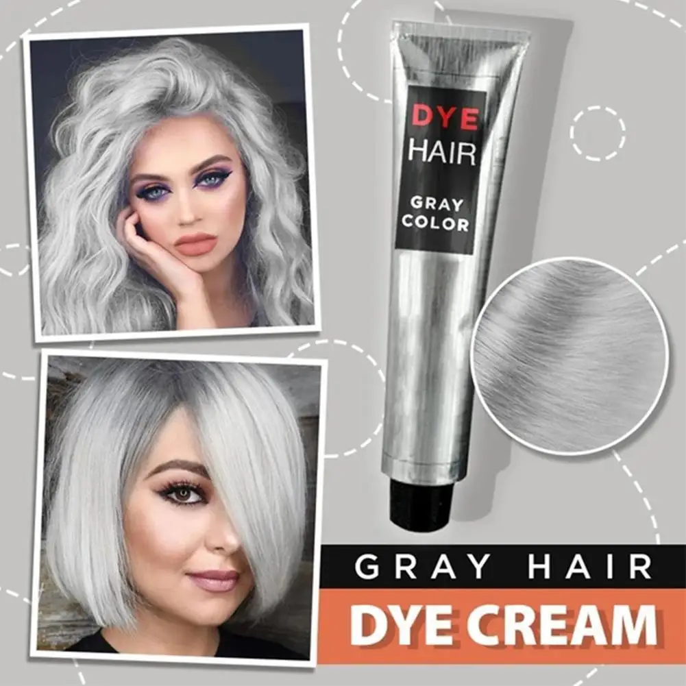 

Fashion Hair Gream Unisex Smoky Gray Punk Style 100ml Light Grey Silver Permanent Hair Dye Color Cream Unisex Hair Creams