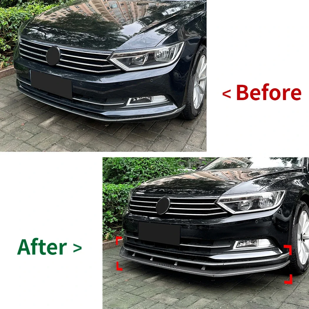 폭스바겐 VW 파사트 B8 2017 2018 2019 자동차 앞 범퍼 립 스플리터 디퓨저 바디 키트 스포일러 트림 블랙 튜닝