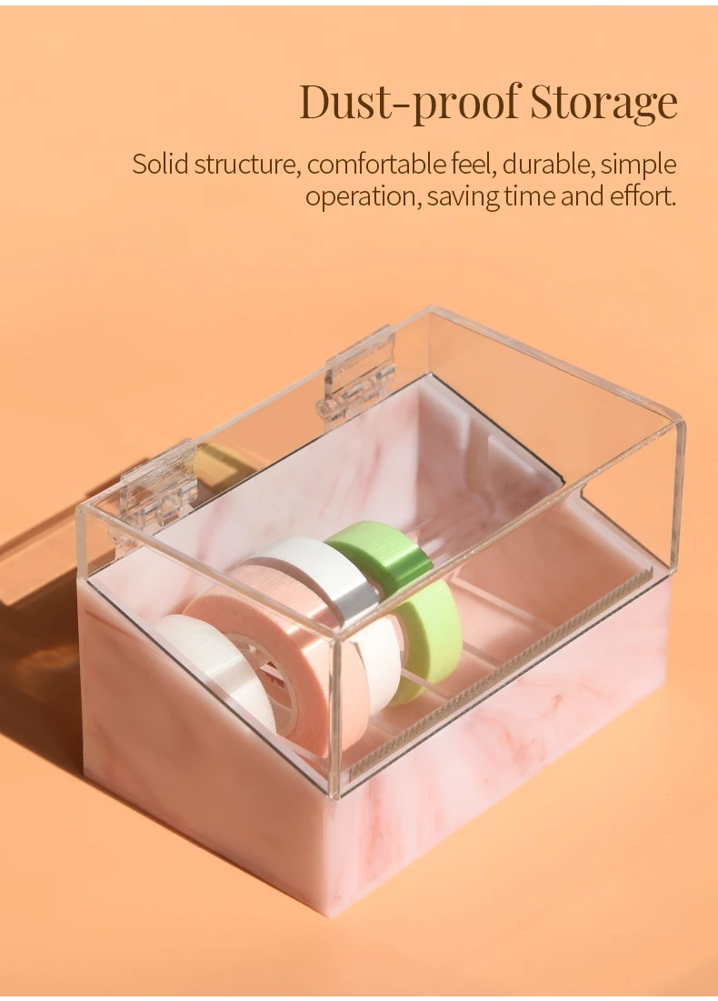Tragbarer transparenter Acryl-Klebebandschneider, einfach auszuziehen, Mikroporenpapier, medizinisches Klebeband, geteiltes Pfropfen-Wimpernwerkzeug – Detail 5