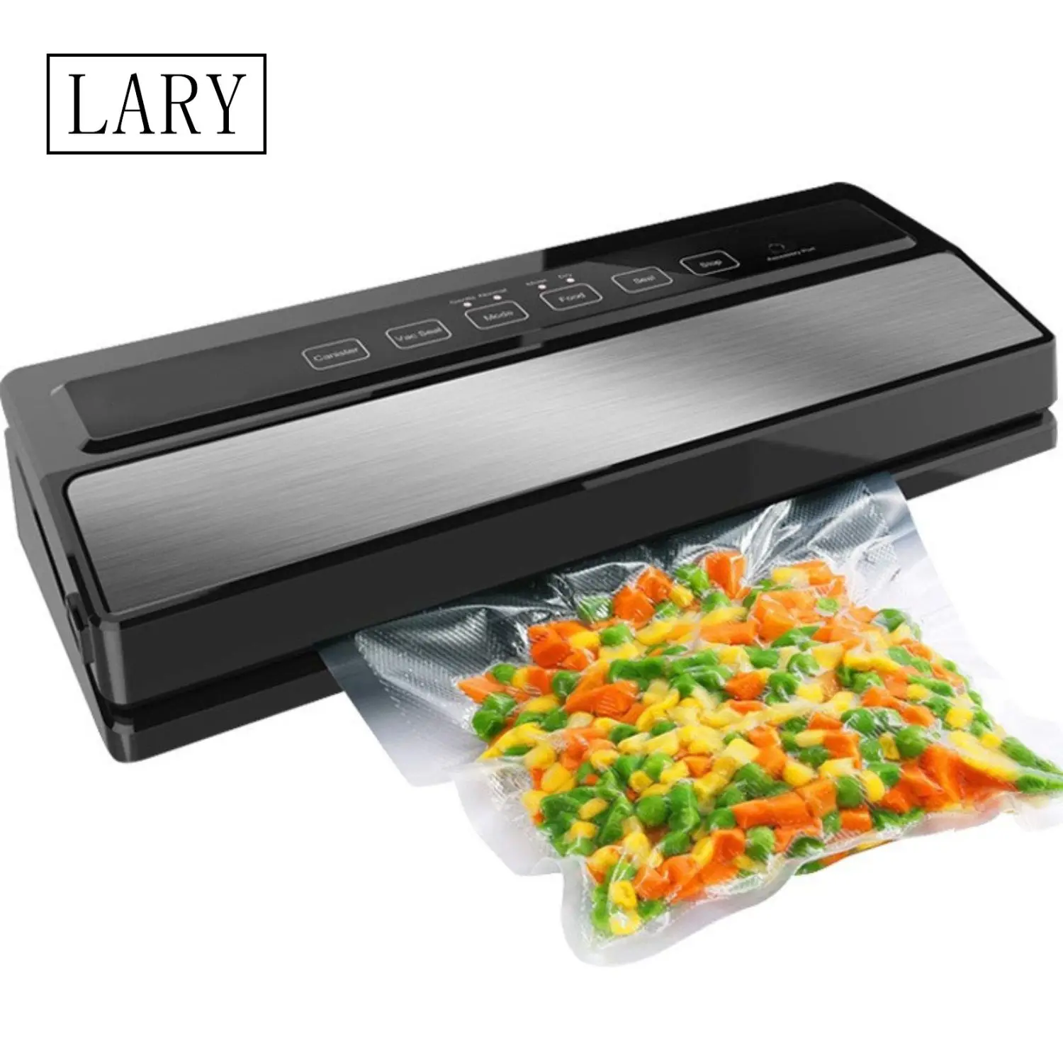 

LARY Automatic Vacuum Sealer Sous Vide Food Saver With 5pcs Free Bags Silver Style Commercial Household Packer Perfect Gift