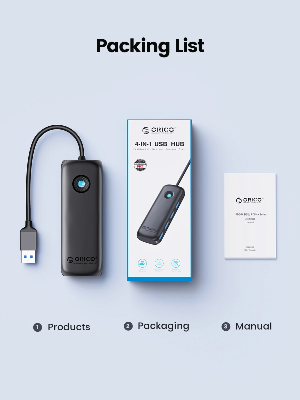 adaptador de energia, 4 portas, extensor otg, acessórios de computador