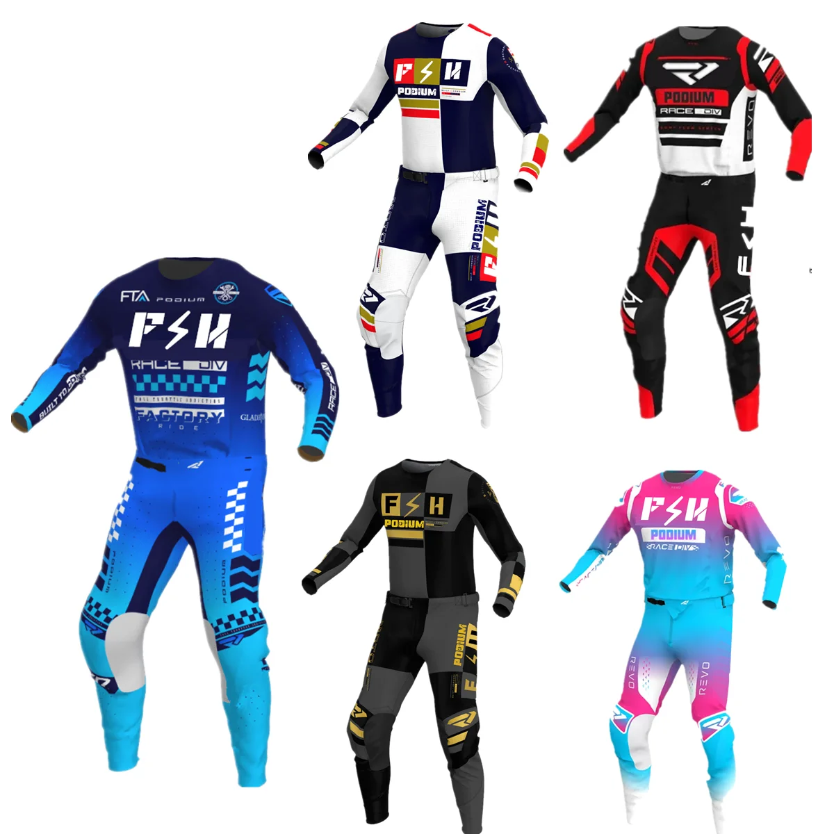 Motocross Gear Set Podium FH MX Jersey Set Dirt Bike Clothing Off Road For gasgas Moto Breathable MX Gp Combo