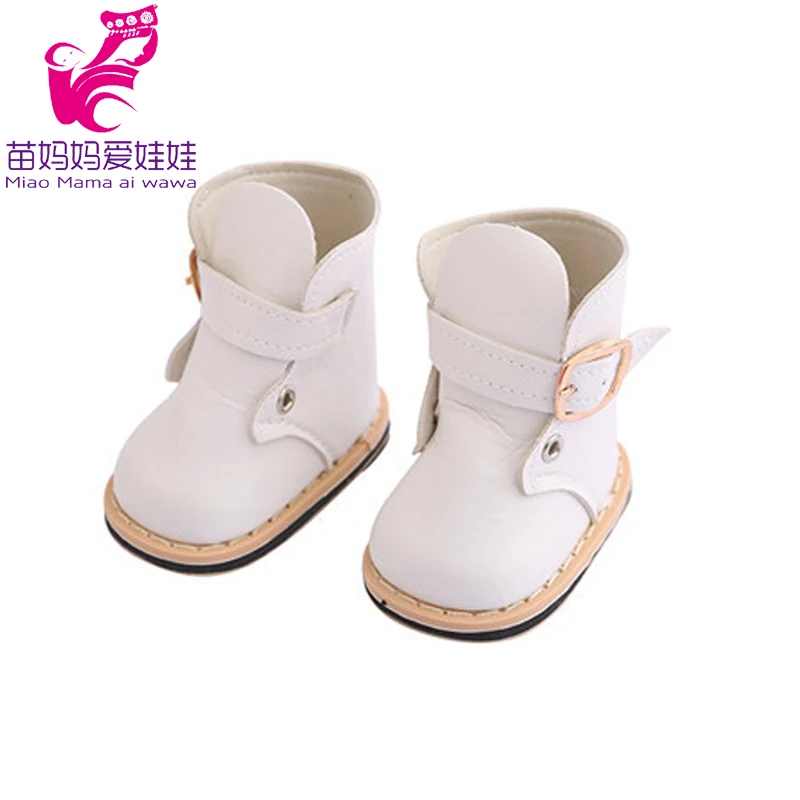 Doll Shoes 7 Cm Leather Boots for 43 Cm Baby Doll 18 Inch Girl Toy Boots Accessories