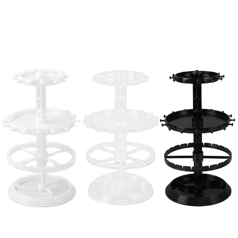 E0BF Elegant Jewelry Showcase Rack Versatile for Necklaces Three Layer Rotating Jewelry Display Stand for Women