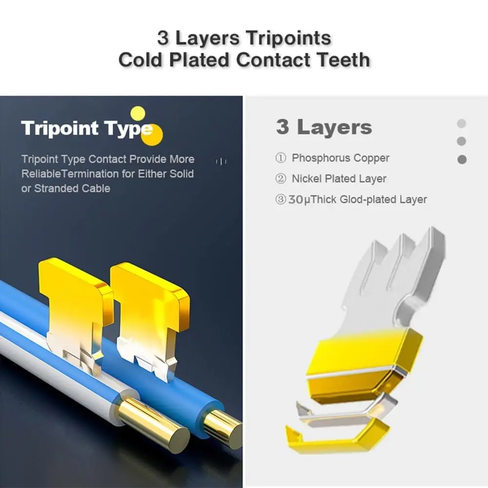 ZOERAX 50/100 قطعة محمية RJ45 CAT5 CAT6 تمرير من خ...