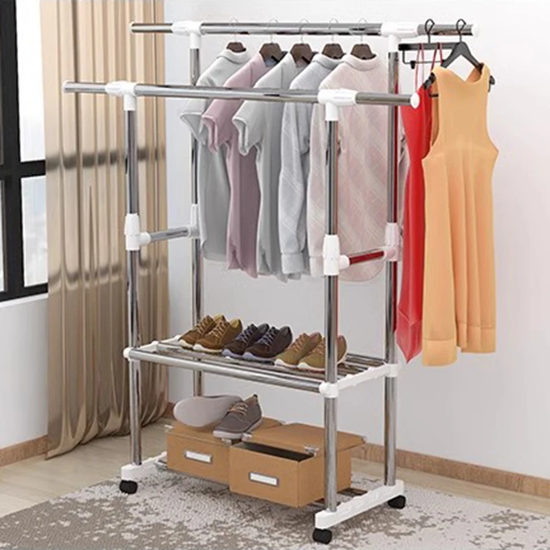 

Wardrobes Shelves Closet Coat Racks Metal Stand Organizer Hanger Metal Closet Coat Display Percheros Para Ropa Furniture YJ-101