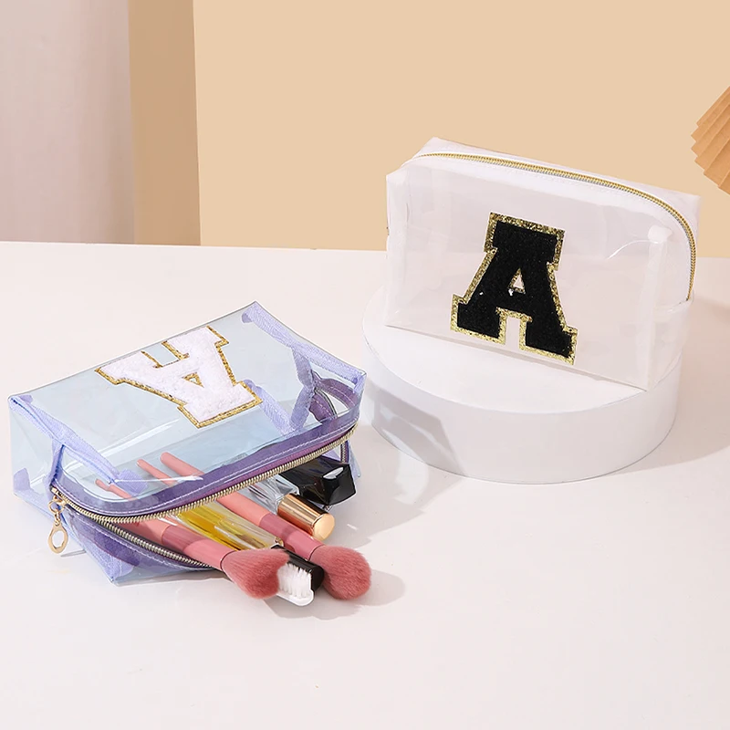 

Высококачественная прозрачная косметичка с вышивкой и надписью, дорожная удобная вместительная сумка для туалетных принадлежностей