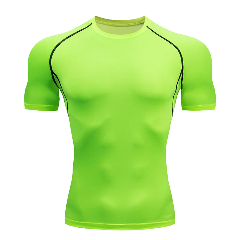 Men' Solid Color Short Sleeved T-shirt Compressed Quick Drying Breathable...