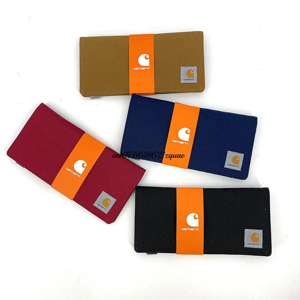 Carhartt Wip 유니섹스 트렌디 브랜드 지갑, 긴 캔버스 학생, 청년 트렌드 개성 지갑, 남녀공용
