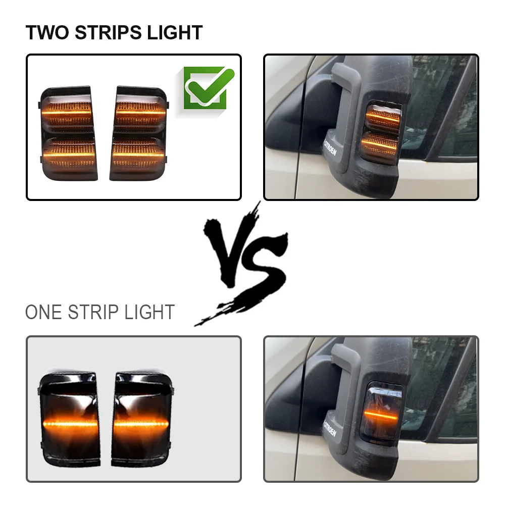 For Fiat Ducato Peugeot Boxer Citroen Jumper Relay Opel Side Mirror Lamp Dynamic LED Turn Signal Indicator Blinker Light