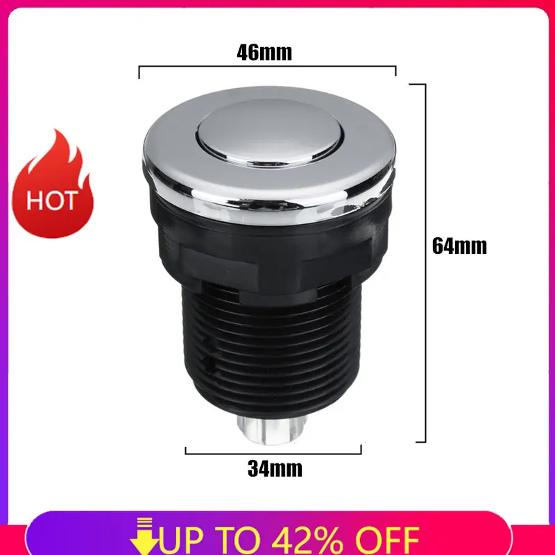 새로운 공압 스위치 켜기 끄기 푸시 공기 스위치 버튼 34mm 욕조 스파 폐기물 ..