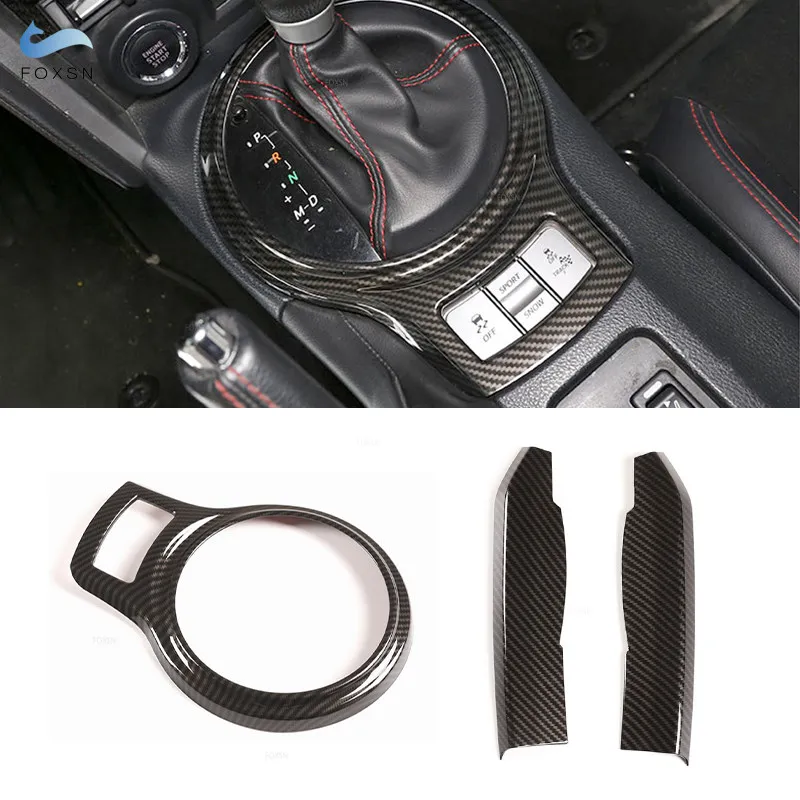 

For Toyota 86 Subaru BRZ 2012 - 2018 2019 2020 ABS Carbon Fiber Texture Central Gear Shift Panel Cover Protective Trim