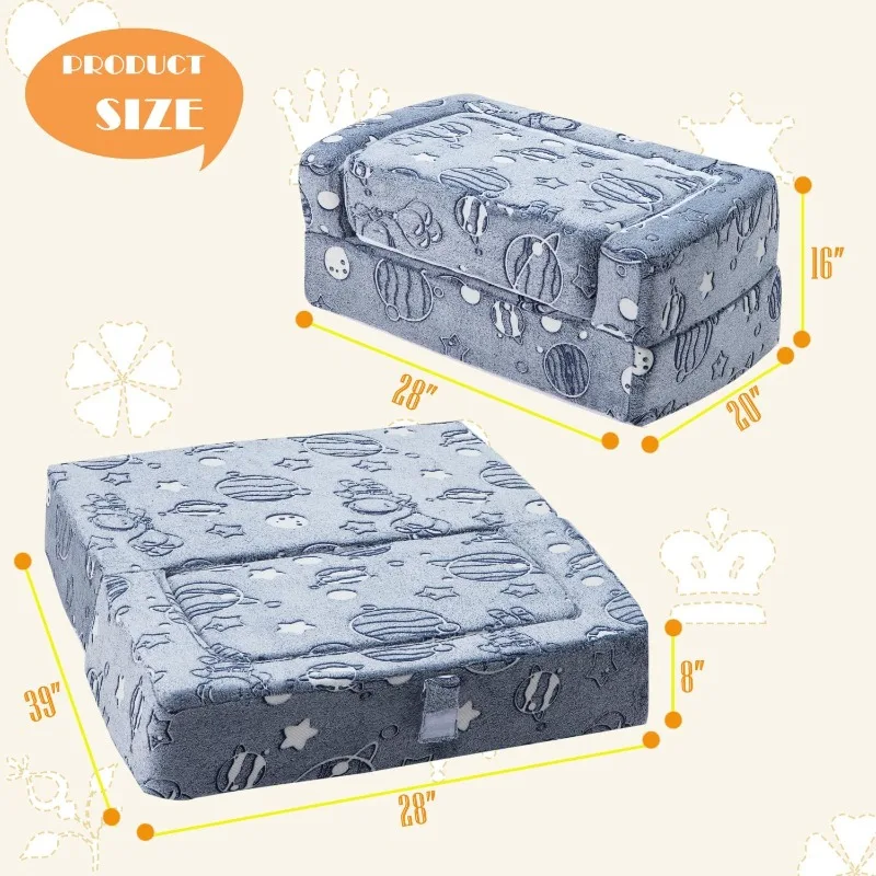 Kids Nugget Play Couch 3-in-1 Modular Toddler Couch Baby Couch Foam Armchair Children Convertible Sectional Sofa 2