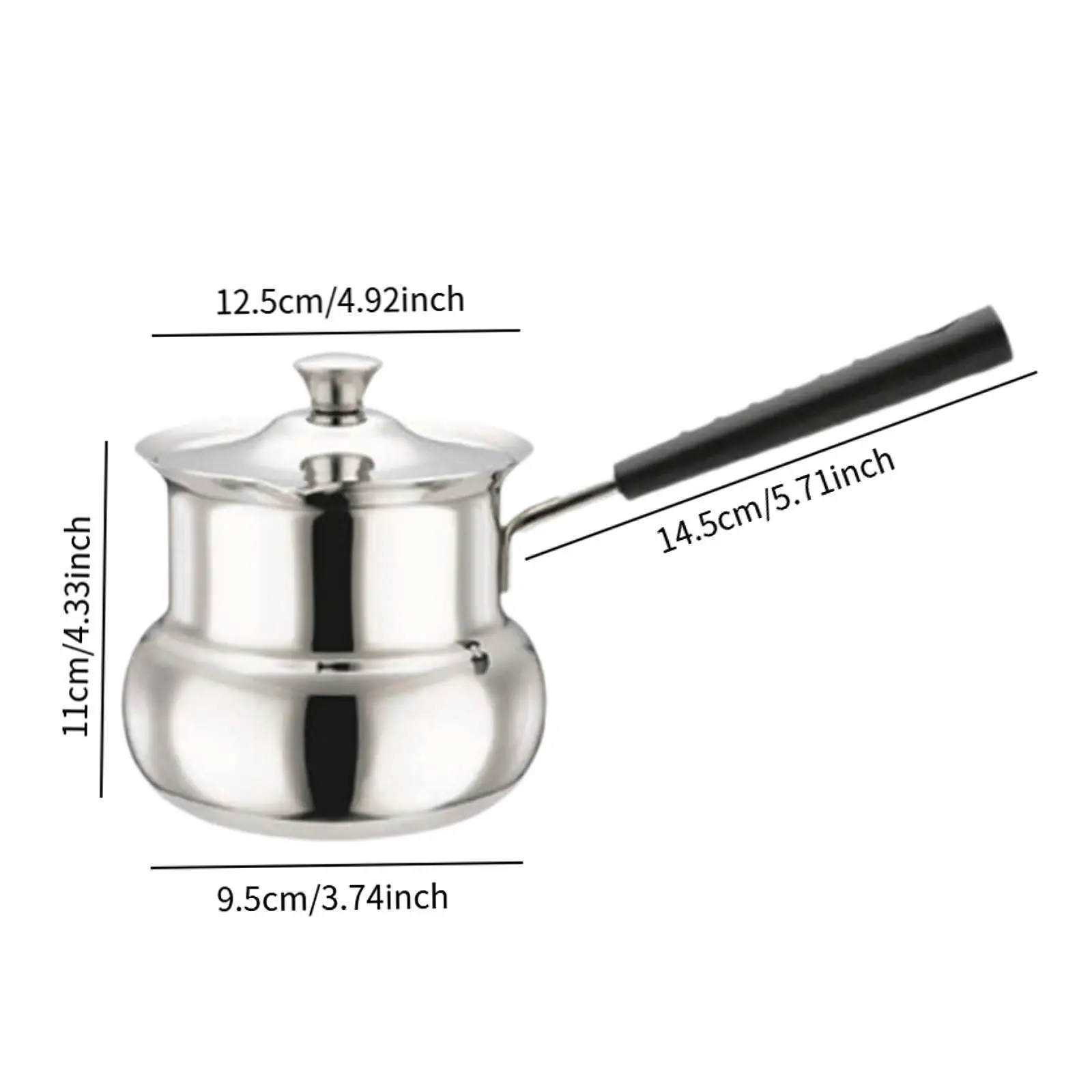 Turkish Coffee Pot for Induction Cookers Butter Melting Pan with Handle Milk Warmer for Camping Home Office Kitchen Restaurant
