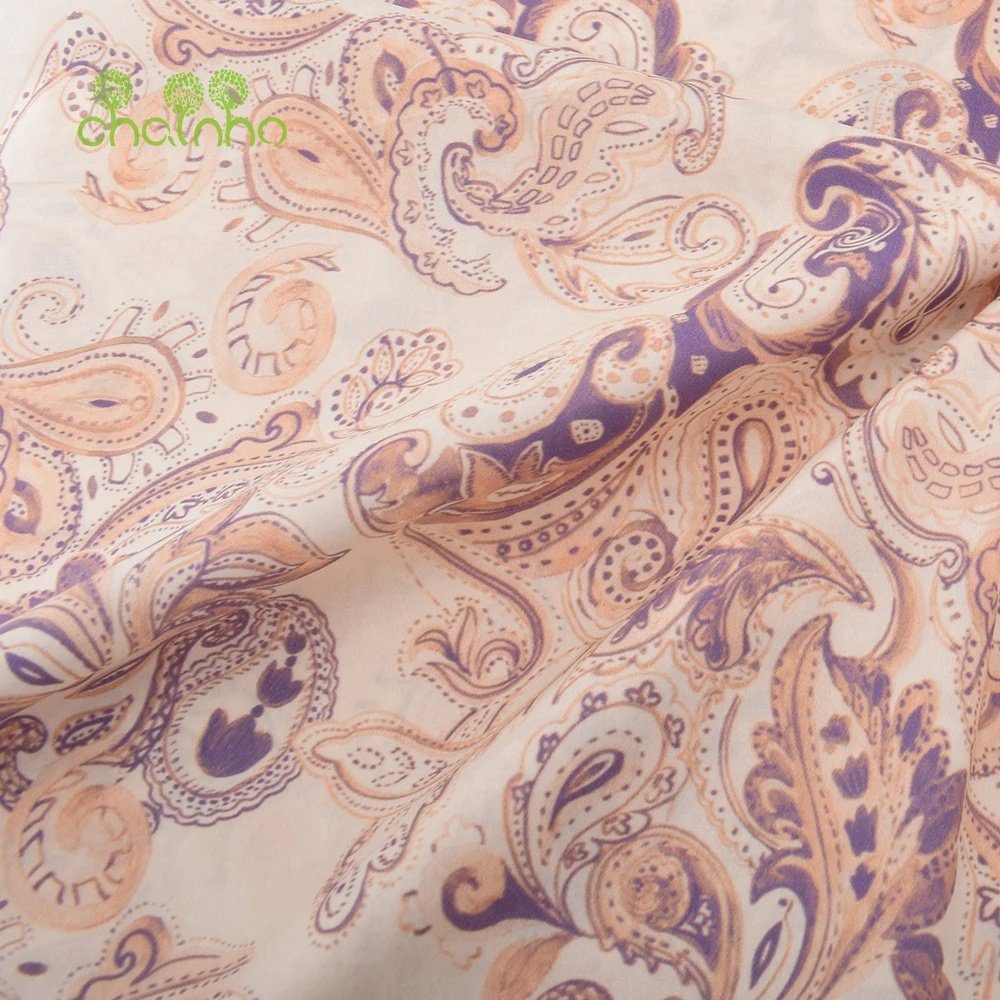 Chainho,Printed Plain Weave Poplin Cotton Fabric,DIY Quilting Sewing Material,Patchwork Cloth,Floral Series,3 Sizes,15PC148