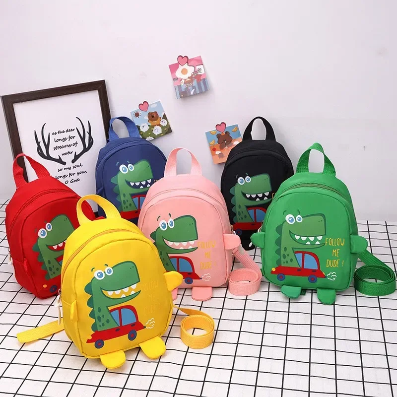 

Cute Dinosaur Baby Kindergarten Backpack Cartoon Children School Bags Adjustable Boys Girls Anti-lost Book Bags Kids Backpacks