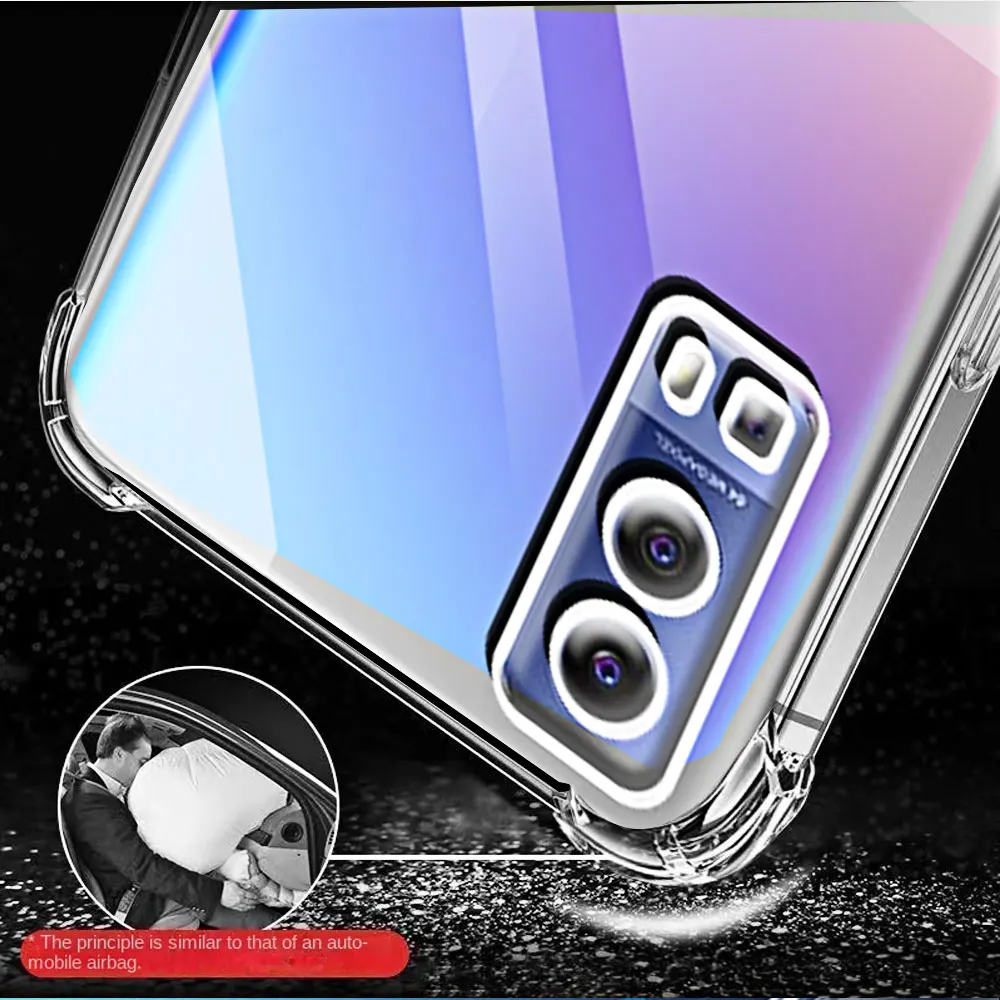 Shockproof Transparent Soft TPU Phone Case with Protective Clear Back Cover