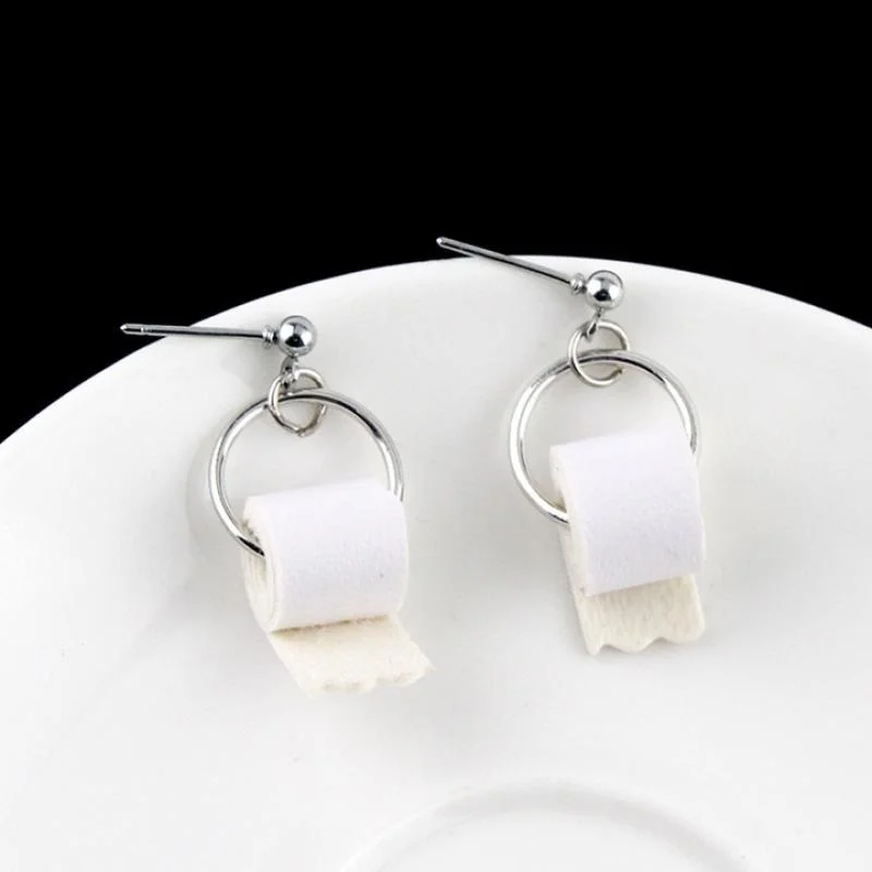 1 Pair Fashion Jewelry Earrings Personality Toilet Paper Roll Earrings Women's E - Foto 2