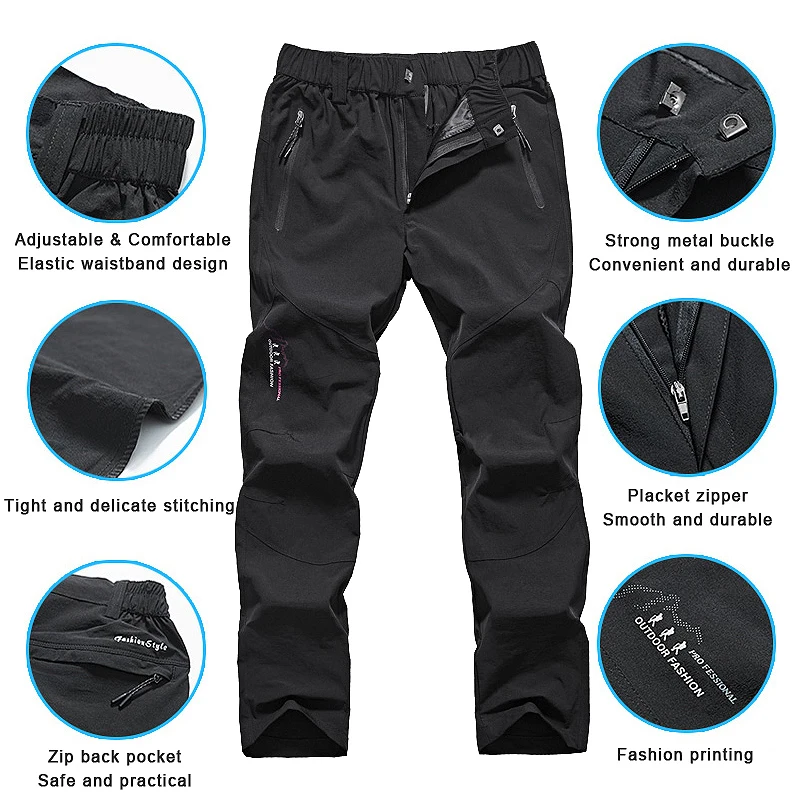 Hiking Pants LNGXO Quick Dry Hiking Pants Women Men Outdoor Running Camping Climbing Waterproof Mountain Trousers Stretch Lightweight Pants