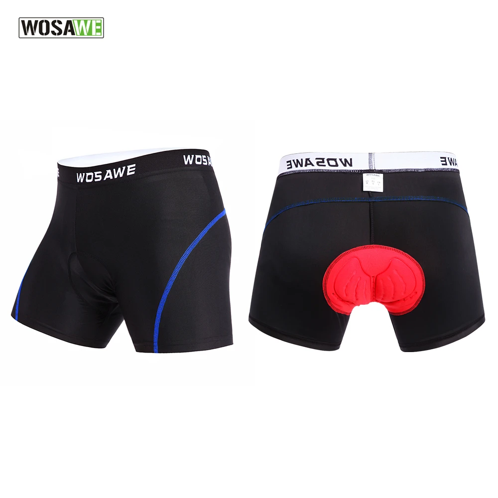 Wosawe Men Bike Underwear Breathable Padded Briefs Cycling Underwear Shorts