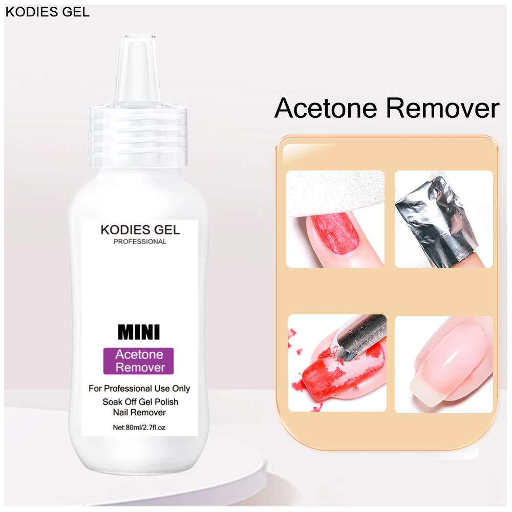 Kodies Gel 80ml Acetone Remover Uv Gel Nail Polish Remover Liquid Off Semi Permanent Varnish Manicure Nail Art Cleaner Tool - Nail Polish Remover - AliExpress