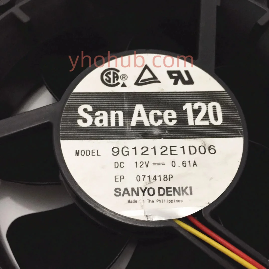 fios da c.c. 12v 0.61a 120x120x38mm de sanyo denki 9g1212e1d06