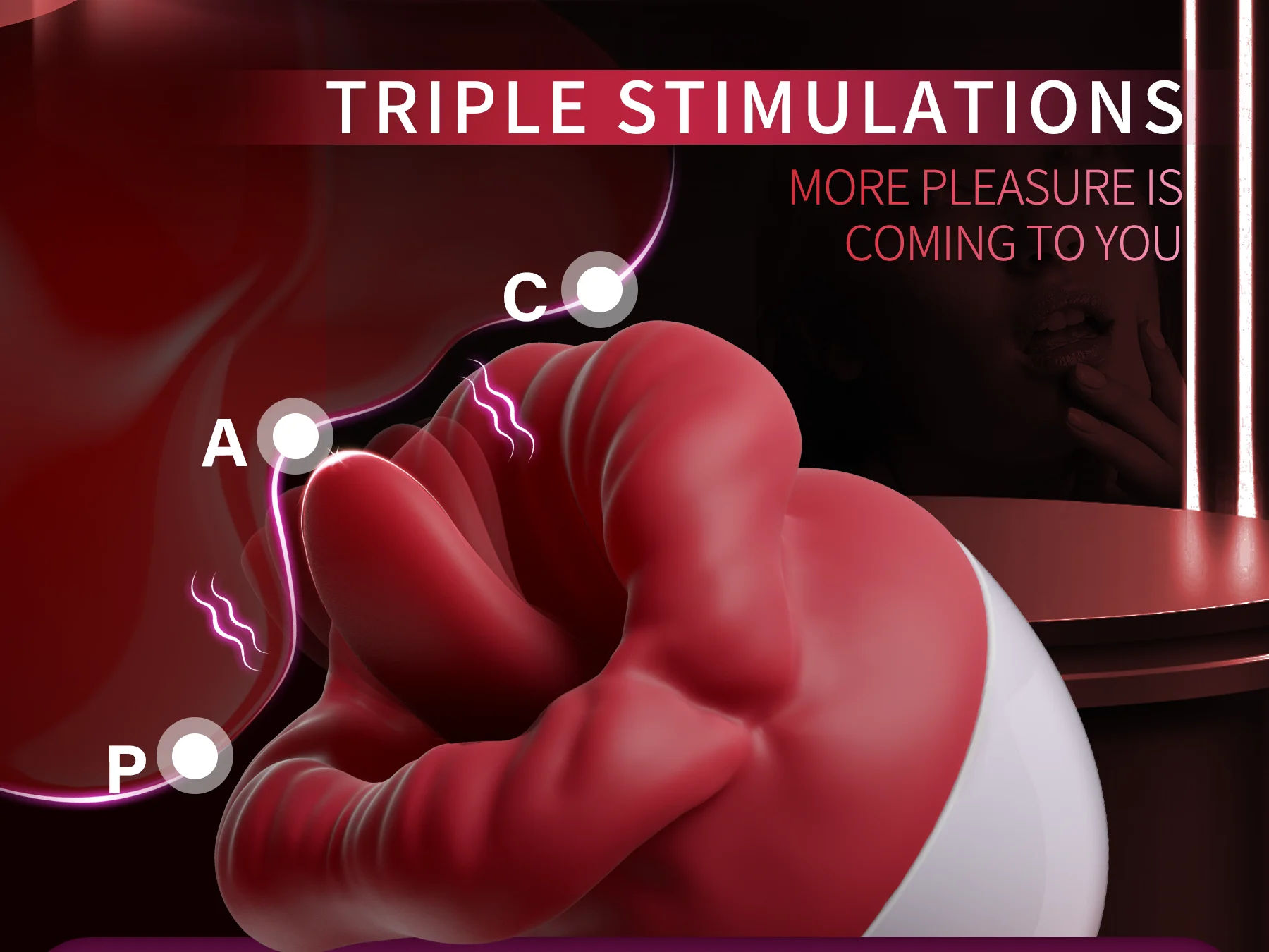 Red Lips Vibrator Clitoris Stimulator Licking Tongue Masturbator_voghion.com