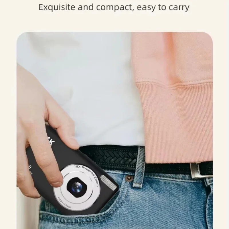 Fotocamera digitale 4K Fotocamera per vlogging con messa a fuoco automatica HD 48MP con videocamera per schermo grande da 2,4 pollici Fotografia per bambini Studenti Adulti - immagine 4