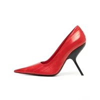 Brand Fashion Show Silvery 9cm High Heel Spring Autumn New Irregular Heels Black Red Pointed Sexy Women's Single Shoes Size 43 - Image 3