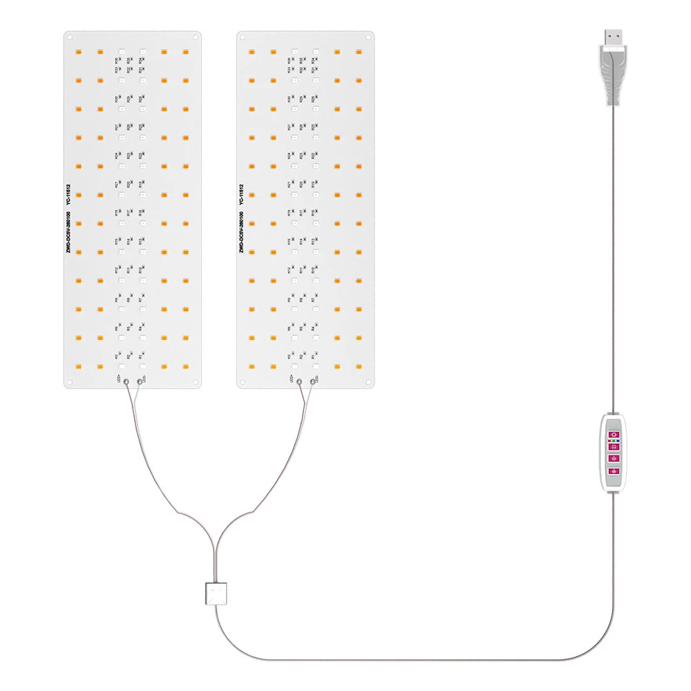 Full Spectrum Grow Lights USB Under Cabinet Grow Lamp with Timer Full Spectrum Lamp Dimmable for Indoor Plants