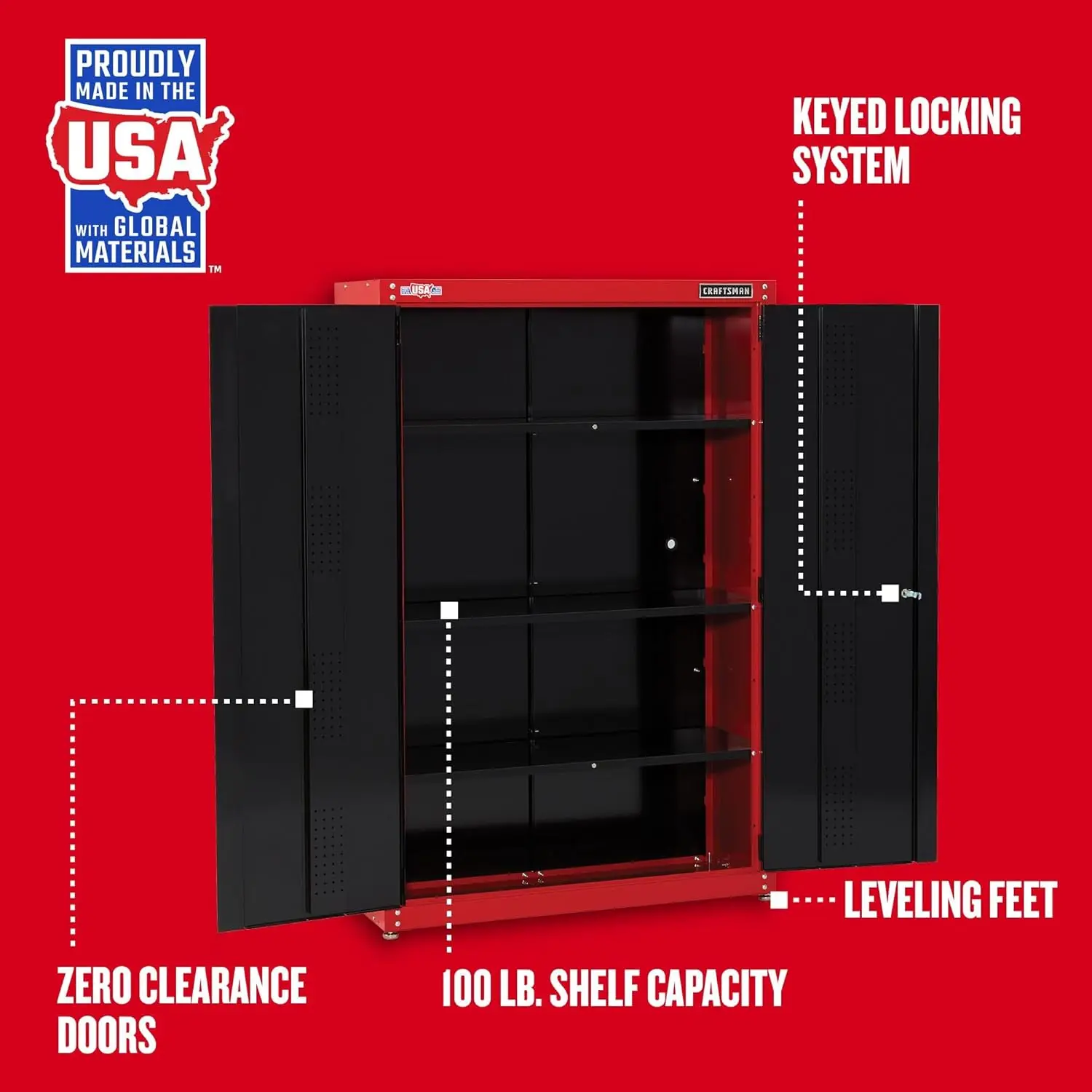 Tool Chest, Garage Cabinet, Tool Storage, 48x74x18-Inch (CMST24800RB) 3