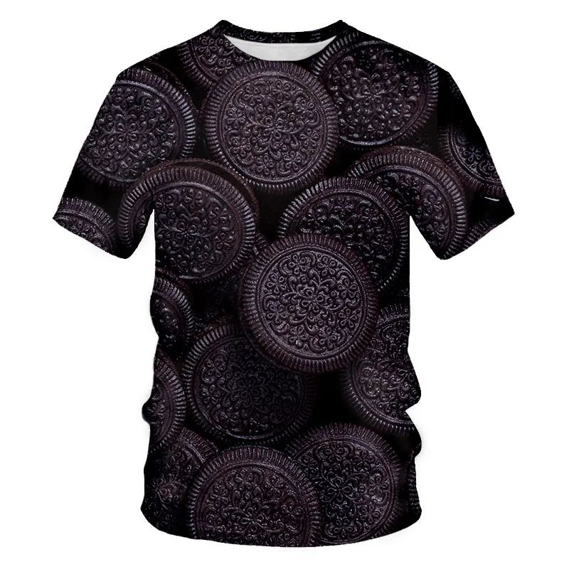 2色 メンズ ハンバーガーなど食べ物プリント 半袖 ルーズTシャツ メンズクリエイティブフードパターンTシャツ,半袖Tシャツ,3D