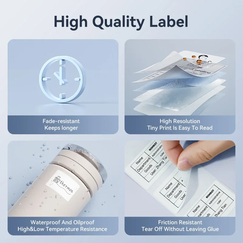 300DPI Niimbot M2 Portable Thermal Transfer Label Printer or Color Printing Ribbon White Cable Label Stickers Long-term Storage