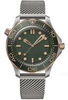 Montre mécanique automatique de marque de luxe pour hommes, en acier inoxydable, or rose, céramique rouge, saphir, caoutchouc, toile, cuir, montre-bracelet pour hommes 4