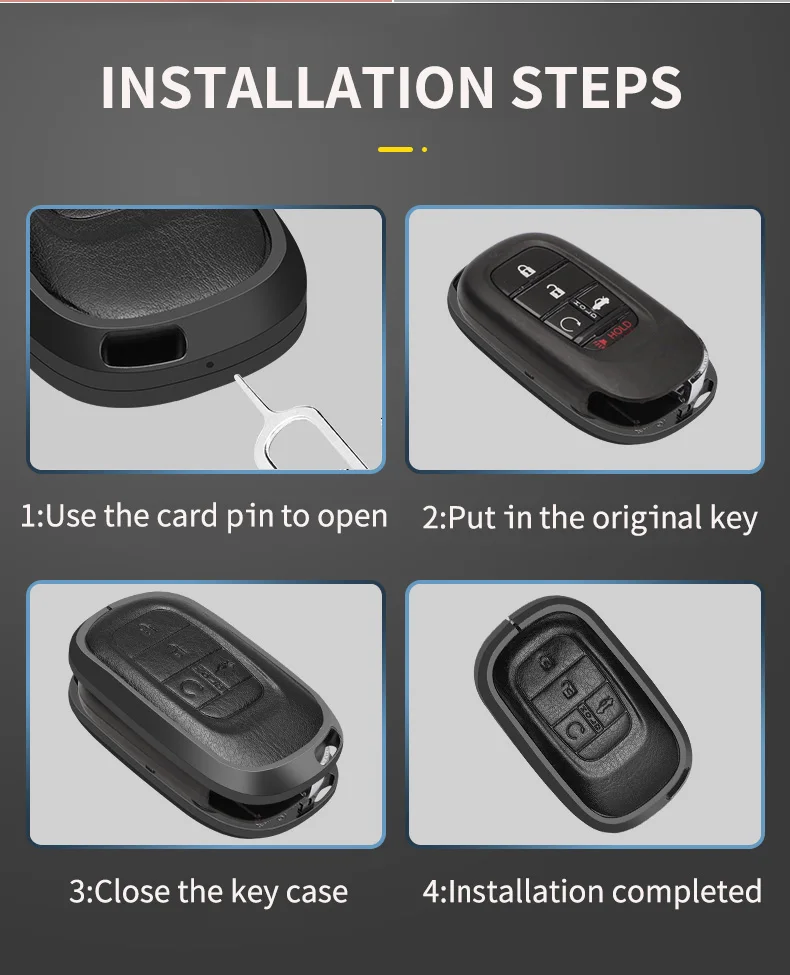 PU Auto Schlüssel Fall Abdeckung Für Honda CR-V 2023 2024 2025 Civic 2022 2023 2024 2025 auto Shell Fob Halter Schutz Fall Zubehör – Detail 10