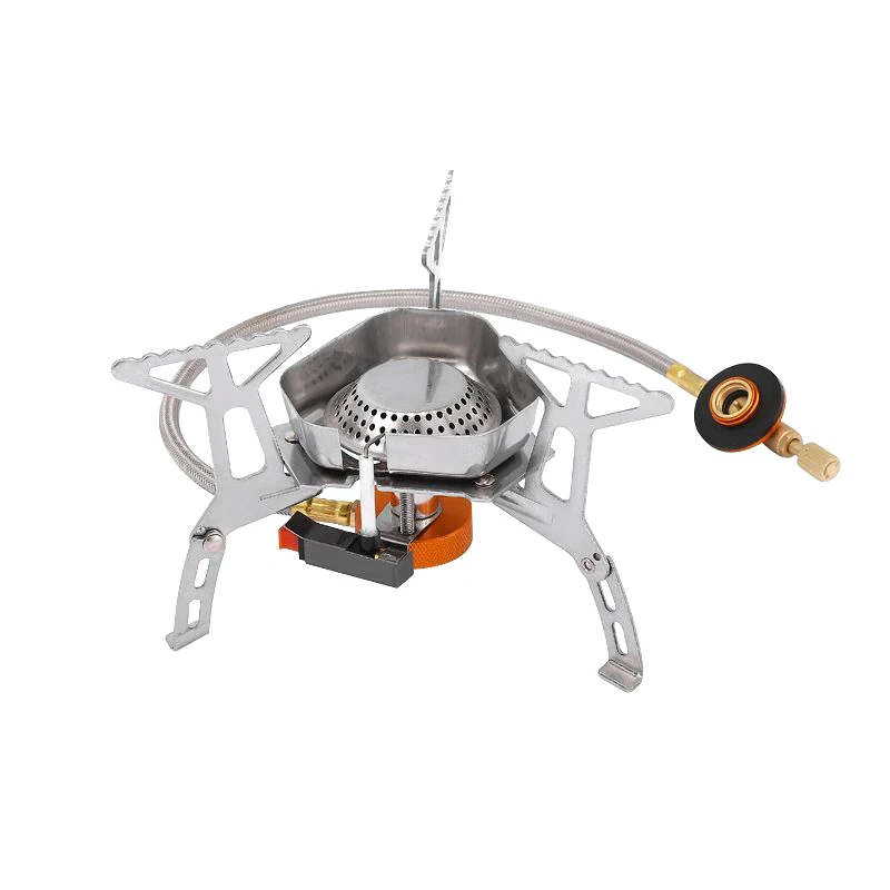 스테인레스 스틸 캠핑 가스 스토브, 야외 방풍 버너, 휴대용 접이식 전자 분할 스토브 장비, 요리용 